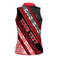 Personalised Aotearoa Te Arawa Women Sleeveless Polo Shirt New Zealand Maori Tribal Fern Pattern