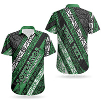 Personalised Aotearoa Ngati Maniapoto Couples Matching Short Sleeve Bodycon Dress and Hawaiian Shirt New Zealand Maori Tribal Fern Pattern DT05 - Polynesian Pride