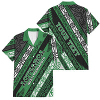 Personalised Aotearoa Ngati Maniapoto Family Matching Off Shoulder Maxi Dress and Hawaiian Shirt New Zealand Maori Tribal Fern Pattern