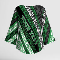 Personalised Aotearoa Ngati Maniapoto Kimono Sleeve Blouse New Zealand Maori Tribal Fern Pattern