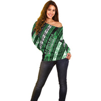 Personalised Aotearoa Ngati Maniapoto Off Shoulder Sweater New Zealand Maori Tribal Fern Pattern