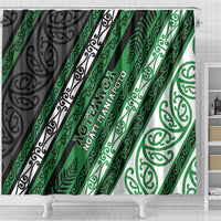 Aotearoa Ngati Maniapoto Shower Curtain New Zealand Maori Tribal Fern Pattern