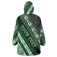 Personalised Aotearoa Ngati Maniapoto Wearable Blanket Hoodie New Zealand Maori Tribal Fern Pattern