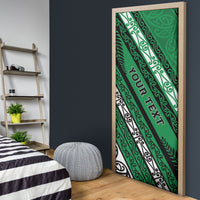 Personalised Aotearoa Ngati Raukawa Door Cover New Zealand Maori Tribal Fern Pattern