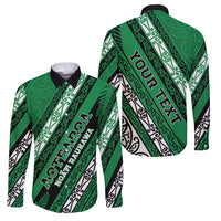 Personalised Aotearoa Ngati Raukawa Family Matching Long Sleeve Bodycon Dress and Hawaiian Shirt New Zealand Maori Tribal Fern Pattern