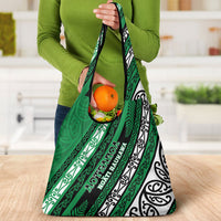 Aotearoa Ngati Raukawa Grocery Bag New Zealand Maori Tribal Fern Pattern