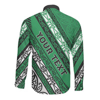 Personalised Aotearoa Ngati Raukawa Long Sleeve Button Shirt New Zealand Maori Tribal Fern Pattern