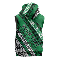 Personalised Aotearoa Ngati Raukawa Sleeveless Hoodie New Zealand Maori Tribal Fern Pattern