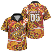 Custom Aotearoa Waikato Tainui Family Matching Short Sleeve Bodycon Dress and Hawaiian Shirt Maori Tribal Pattern Koru Motif DT05 Son's Shirt Yellow - Polynesian Pride