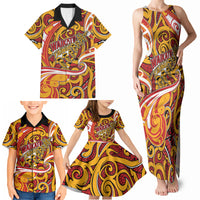 Custom Aotearoa Waikato Tainui Family Matching Tank Maxi Dress and Hawaiian Shirt Maori Tribal Pattern Koru Motif DT05 - Polynesian Pride