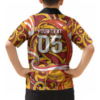 Custom Aotearoa Waikato Tainui Kid Hawaiian Shirt Maori Tribal Pattern Koru Motif DT05 - Polynesian Pride