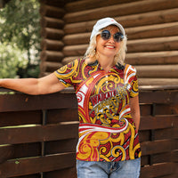 Custom Aotearoa Waikato Tainui Women Polo Shirt Maori Tribal Pattern Koru Motif