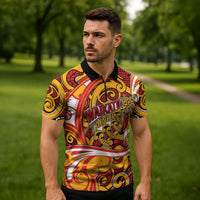 Custom Aotearoa Waikato Tainui Zipper Polo Shirt Maori Tribal Pattern Koru Motif DT05 - Polynesian Pride