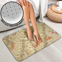 Beige Palaka Hawaiian And Japanese Bathroom Set Sakura Lei With Koi Fish DT05 - Polynesian Pride