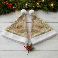 Beige Palaka Hawaiian And Japanese Christmas Santa Hat Sakura Lei With Koi Fish - Polynesian Pride