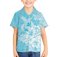 Hawaii Kanaka Maoli Family Matching Off The Shoulder Long Sleeve Dress and Hawaiian Shirt Polynesian Turtle Tattoo