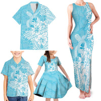 Hawaii Kanaka Maoli Family Matching Tank Maxi Dress and Hawaiian Shirt Polynesian Turtle Tattoo