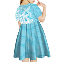 Hawaii Kanaka Maoli Kid Short Sleeve Dress Polynesian Turtle Tattoo