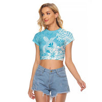 Hawaii Kanaka Maoli Raglan Cropped T Shirt Polynesian Turtle Tattoo