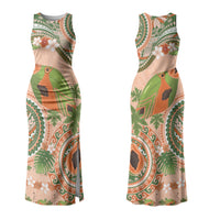 Hawaii Papaya Couples Matching Tank Maxi Dress and Hawaiian Shirt Cute Cosplay Humuhumu Fish Plumeria Waves DT05 - Polynesian Pride