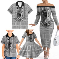 Mabuhay Philippines Festival Family Matching Off The Shoulder Long Sleeve Dress and Hawaiian Shirt Philippine Eagle Sun Three Stars Barong Pattern DT05 - Polynesian Pride