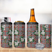 Red Binakol Motifs With Jasminum Sambac 4 in 1 Can Cooler Tumbler Mabuhay Philippines Festival DT05 - Polynesian Pride