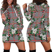 Red Binakol Motifs With Jasminum Sambac Hoodie Dress Mabuhay Philippines Festival DT05 - Polynesian Pride