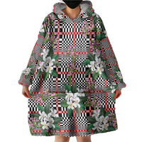 Red Binakol Motifs With Jasminum Sambac Wearable Blanket Hoodie Mabuhay Philippines Festival DT05 - Polynesian Pride