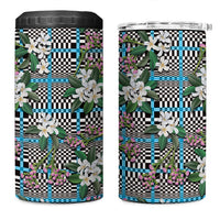 Blue Binakol Motifs With Jasminum Sambac 4 in 1 Can Cooler Tumbler Mabuhay Philippines Festival DT05 One Size: 16 oz Blue - Polynesian Pride