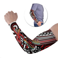Personalised Maori Language Week Arm Sleeves Ake Ake Ake Tribal Patterns DT05 Set of 2 Red - Polynesian Pride