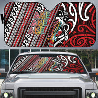 Maori Language Week Auto Sun Shade Ake Ake Ake Tribal Patterns DT05 Red - Polynesian Pride