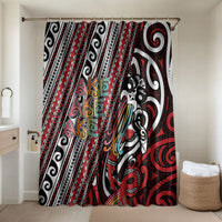 Maori Language Week Bathroom Set Ake Ake Ake Tribal Patterns DT05 Shower Curtain Only Red - Polynesian Pride