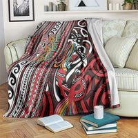 Maori Language Week Blanket Ake Ake Ake Tribal Patterns DT05 Red - Polynesian Pride