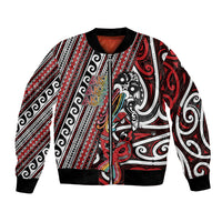 Personalised Maori Language Week Bomber Jacket Ake Ake Ake Tribal Patterns DT05 Unisex Red - Polynesian Pride
