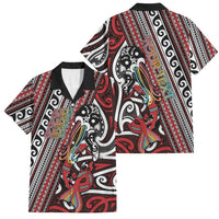 Personalised Maori Language Week Family Matching Summer Maxi Dress and Hawaiian Shirt Ake Ake Ake Tribal Patterns DT05 Dad's Shirt - Short Sleeve Red - Polynesian Pride