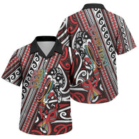Personalised Maori Language Week Family Matching Summer Maxi Dress and Hawaiian Shirt Ake Ake Ake Tribal Patterns DT05 Son's Shirt Red - Polynesian Pride