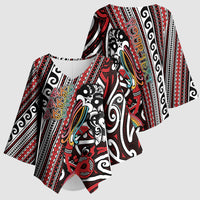 Personalised Maori Language Week Kimono Sleeve Blouse Ake Ake Ake Tribal Patterns