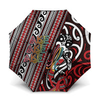 Maori Language Week Umbrella Ake Ake Ake Tribal Patterns DT05 One Size Folded 11.42 inch Opened Diameter 37.4 inch Red - Polynesian Pride