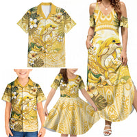 Hawaii Banana Dolphin Family Matching Summer Maxi Dress and Hawaiian Shirt Cute Cosplay Naiʻa Fish Tribal Patterns DT05 - Polynesian Pride