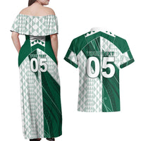 Custom Hawaii Volleyball Couples Matching Off Shoulder Maxi Dress and Hawaiian Shirt Shaka Aloha Hand
