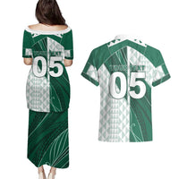 Custom Hawaii Volleyball Couples Matching Puletasi and Hawaiian Shirt Shaka Aloha Hand
