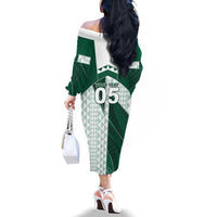 Custom Hawaii Volleyball Family Matching Off The Shoulder Long Sleeve Dress and Hawaiian Shirt Shaka Aloha Hand