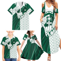 Custom Hawaii Volleyball Family Matching Summer Maxi Dress and Hawaiian Shirt Shaka Aloha Hand