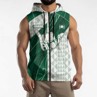 Custom Hawaii Volleyball Sleeveless Zip Hoodie Shaka Aloha Hand
