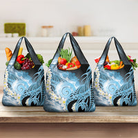 Piko Hawaiian Grocery Bag Blue Galaxy Spiral Plumeria Tribal Patterns DT05 3-pack One Size Blue - Polynesian Pride