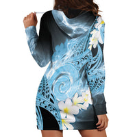 Piko Hawaiian Hoodie Dress Blue Galaxy Spiral Plumeria Tribal Patterns DT05 - Polynesian Pride