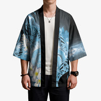 Piko Hawaiian Kimono Blue Galaxy Spiral Plumeria Tribal Patterns DT05 - Polynesian Pride