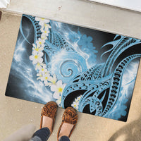 Piko Hawaiian Rubber Doormat Blue Galaxy Spiral Plumeria Tribal Patterns DT05 - Polynesian Pride