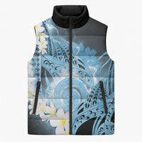 Piko Hawaiian Sleeveless Puffer Jacket Blue Galaxy Spiral Plumeria Tribal Patterns DT05 Unisex Blue - Polynesian Pride