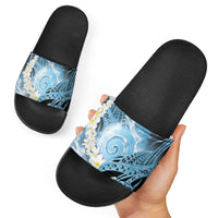 Piko Hawaiian Slide Sandals Blue Galaxy Spiral Plumeria Tribal Patterns DT05 - Polynesian Pride